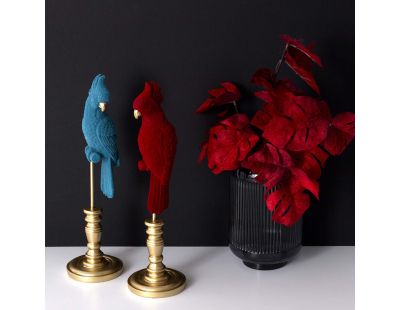 Perroquet décoratif en résine 37 cm (Bleu)