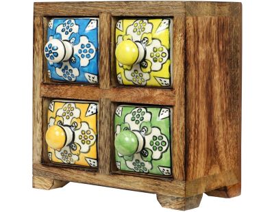 Petit meuble de rangement 4 tiroirs colorés