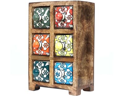 Petit meuble de rangement 6 tiroirs colorés