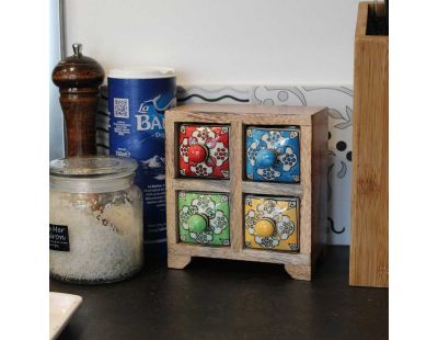 Petit meuble de rangement 4 tiroirs colorés