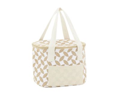 Sac lunch isotherme en jute (Feuille 20x15x15)