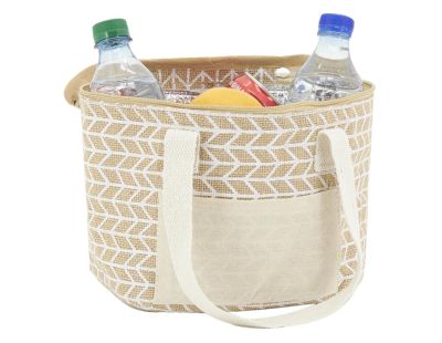 Sac lunch isotherme en jute (Géométrique 20x15x15)