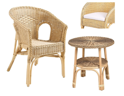 Petit salon en rotin Léa