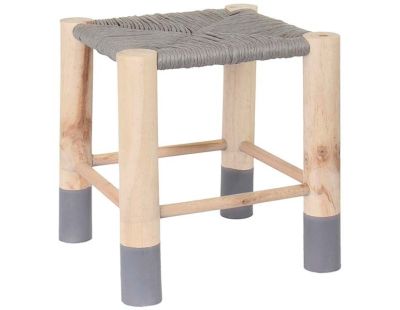 Petit tabouret tendance pieds teintés (Gris)