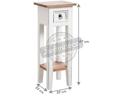 Table de nuit en acajou (Blanc antique)