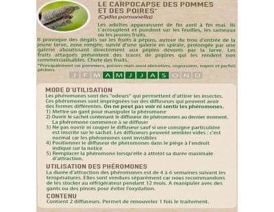 Phéromones Carpocapse des pommes et des poires Cydia pomonella (2 capsules)