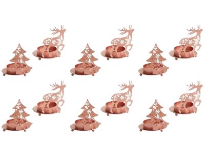 Photophore de Noël en métal cuivré (Lot de 12) (Lot de 12)