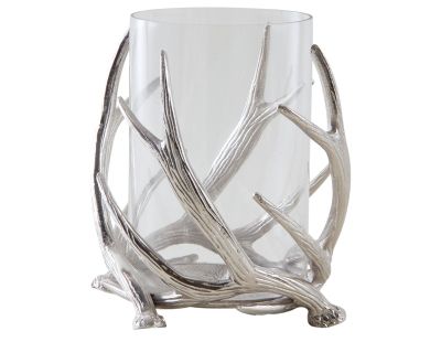 Photophore bois de cerf en aluminium (Diamètre 25cm)