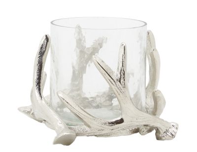 Photophore bois de cerf en aluminium (Diamètre 14cm)