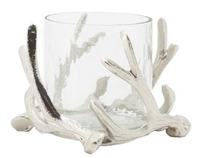 Photophore bois de cerf en aluminium (Diamètre 16cm)