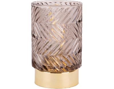 Photophore avec bougie led Zig zag (Ambre)