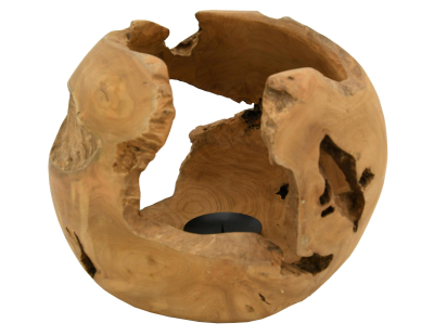 Photophore boule en teck