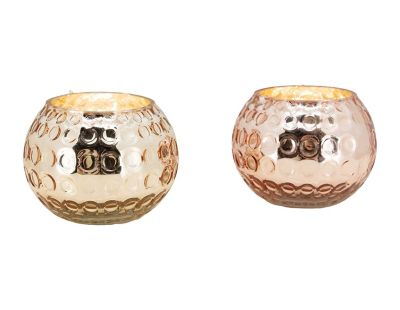 Photophore boule en verre antique (Lot de 4)