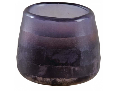 Photophore rond en verre teinté violet