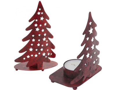 Photophore sapin de Noël en métal (Lot de 2)