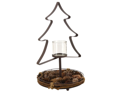 Photophore sapin et pommes de pin