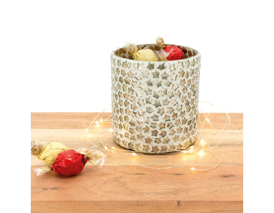 Photophore en verre avec étoiles