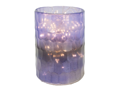 Photophore en verre mosaique violet