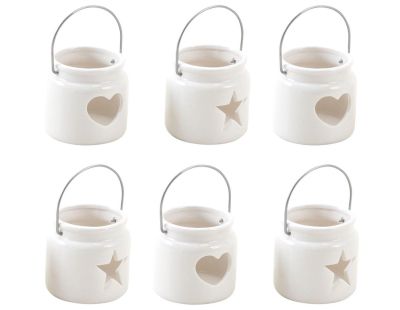 Photophore en verre teinté Noel (Lot de 6)