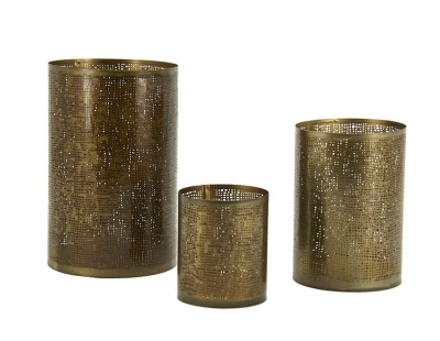 Photophores en métal doré (Lot de 3)