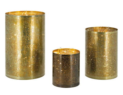 Photophores en métal doré (Lot de 3)