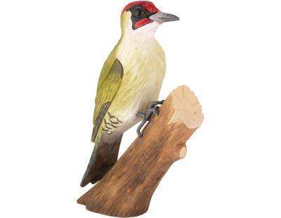 Pic vert en bois sculpté à la main 16.5 x 6.5 x 24 cm