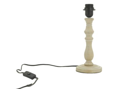 Pied de lampe en bois sculpté (Naturel)