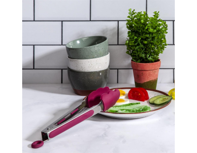 Pince de cuisine en silicone coloré (Lot de 2) (Rouge)