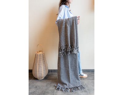 Plaid Pied-de-poule en coton