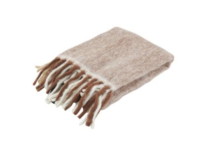 Plaid acrylique Alice (Brun, beige et blanc)