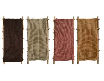 Plaid 100% coton 130 x 170 cm (Beige )