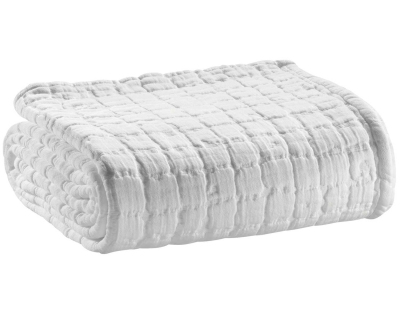 Plaid en coton Swami 130 x 200 cm (Blanc)