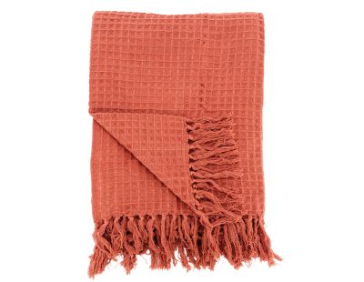 Plaid 100% coton 130 x 170 cm (Terracotta)