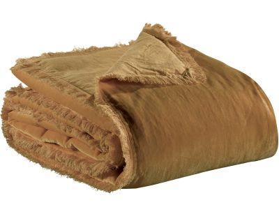 Plaid en coton et polyester Fara 200 x 135 cm (Bronze)