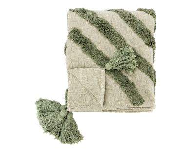 Plaid en coton tufté vert