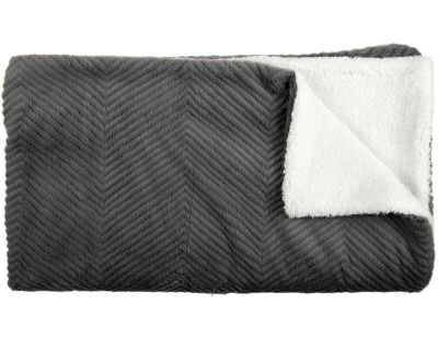 Plaid imitation fourrure grise et sherpa 140 x 200 cm
