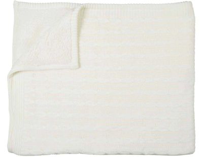 Plaid en polyester sherpa crème 120 x 150 cm Torsade