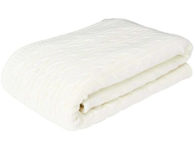 Plaid en polyester sherpa crème 120 x 150 cm Torsade