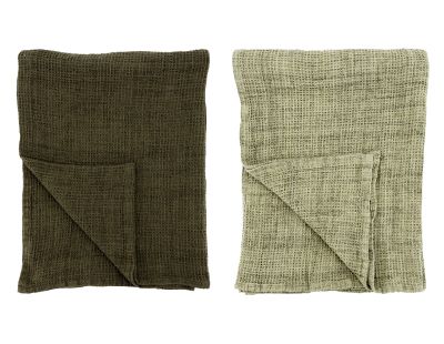 Plaids en coton gaufré (Lot de 2)