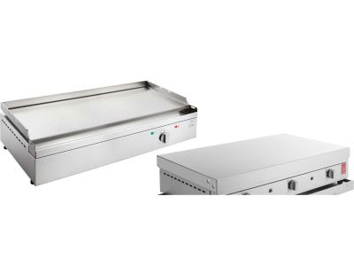 Plancha électrique en inox Chef 80 cm (Avec couvercle)