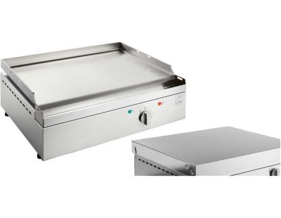 Plancha électrique en inox Chef 55 cm (Avec couvercle)