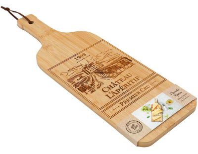 Planche apéro en bambou Bouteille de vin 50 cm