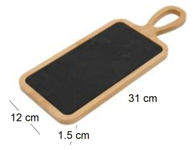 Planche apéro en bambou et ardoise 30.5 x 12 cm