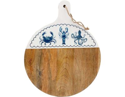 Planche apéro en bois de manguier Mer (Ronde)