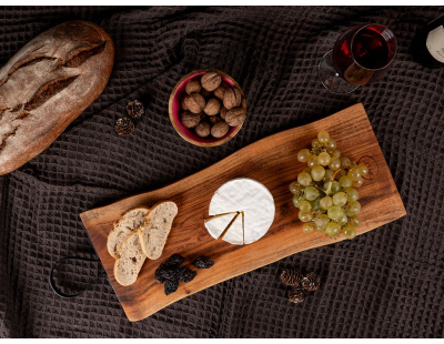 Planche à découper en acacia et poignée en métal