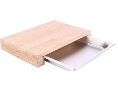 Planche à découper en bambou avec tiroir intégré (38 x 26 cm)