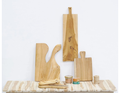 Planche à découper design en teck naturel