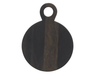 Planche à découper ronde en bois d'acacia noir (Planche à découper ronde)
