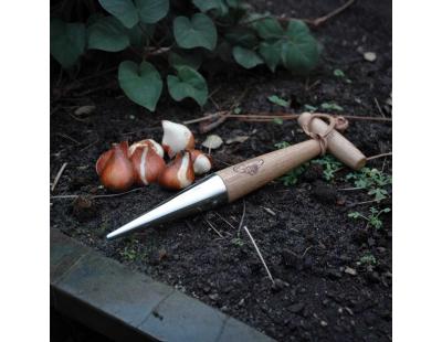 Plantoir droit en acier inoxydable et bois de frêne