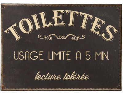 Plaque en métal humour 21 x 15 cm (Toilettes usage limité...)